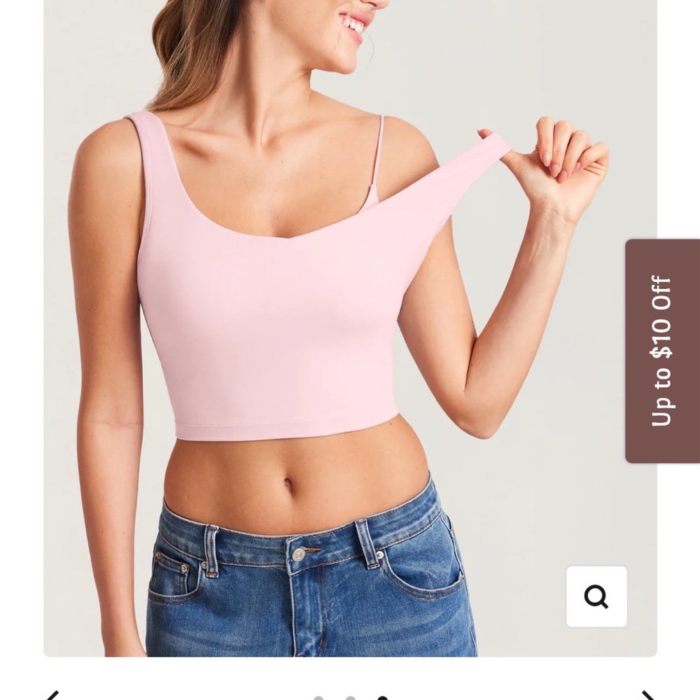 Nursing Crop Tank Top/Bra- Light Pink